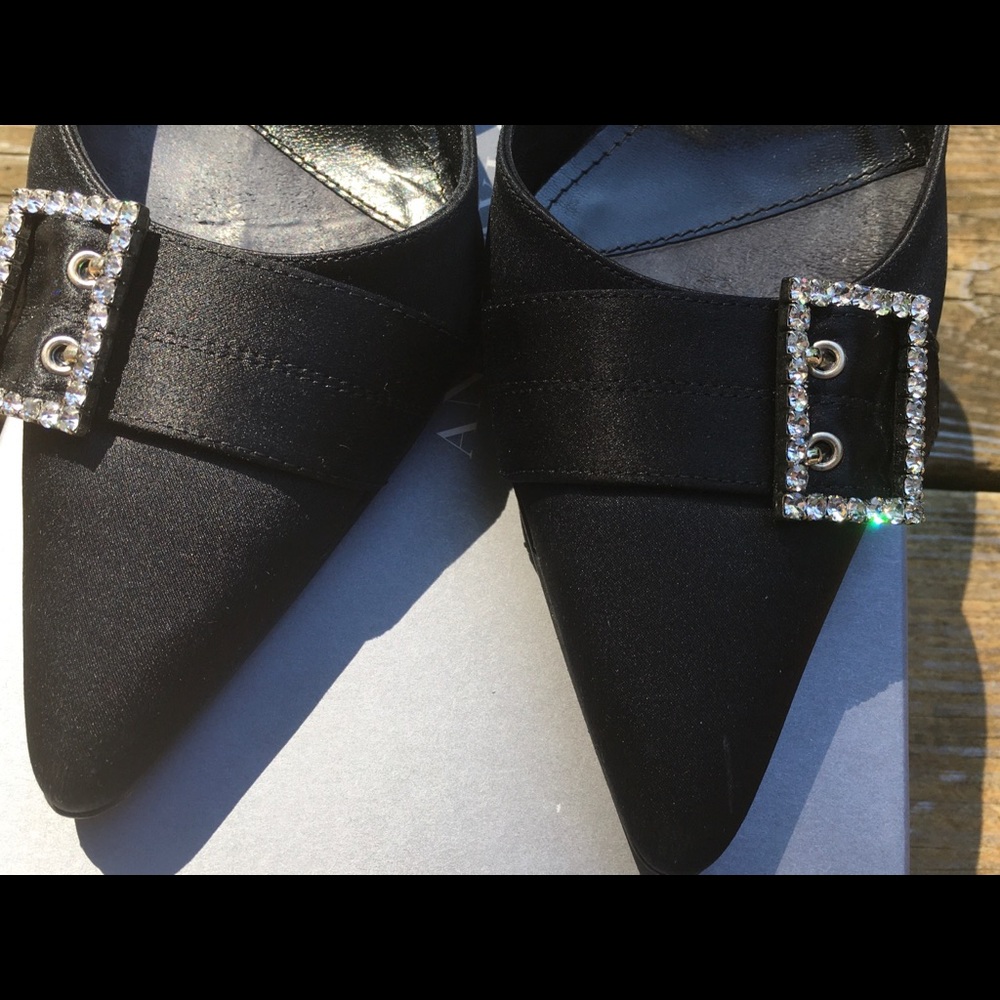 Ann Taylor Black Satin Mules - Picture 3 of 11